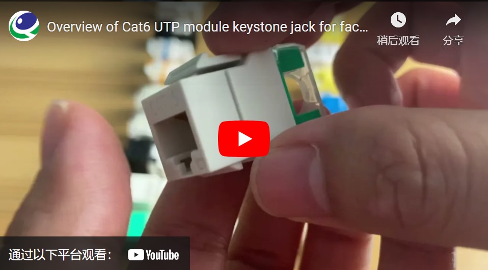 UTP Cat.6 Keystone Jack 180 Degree 3U