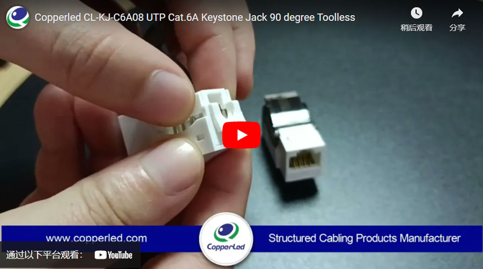 UTP Cat.6A Toolless Keystone Jack 90 Degree